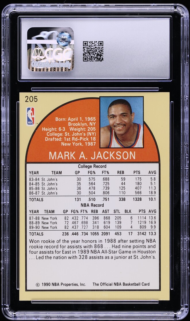 1990 Hoops Mark Jackson #205 CGC 8 NM-MT