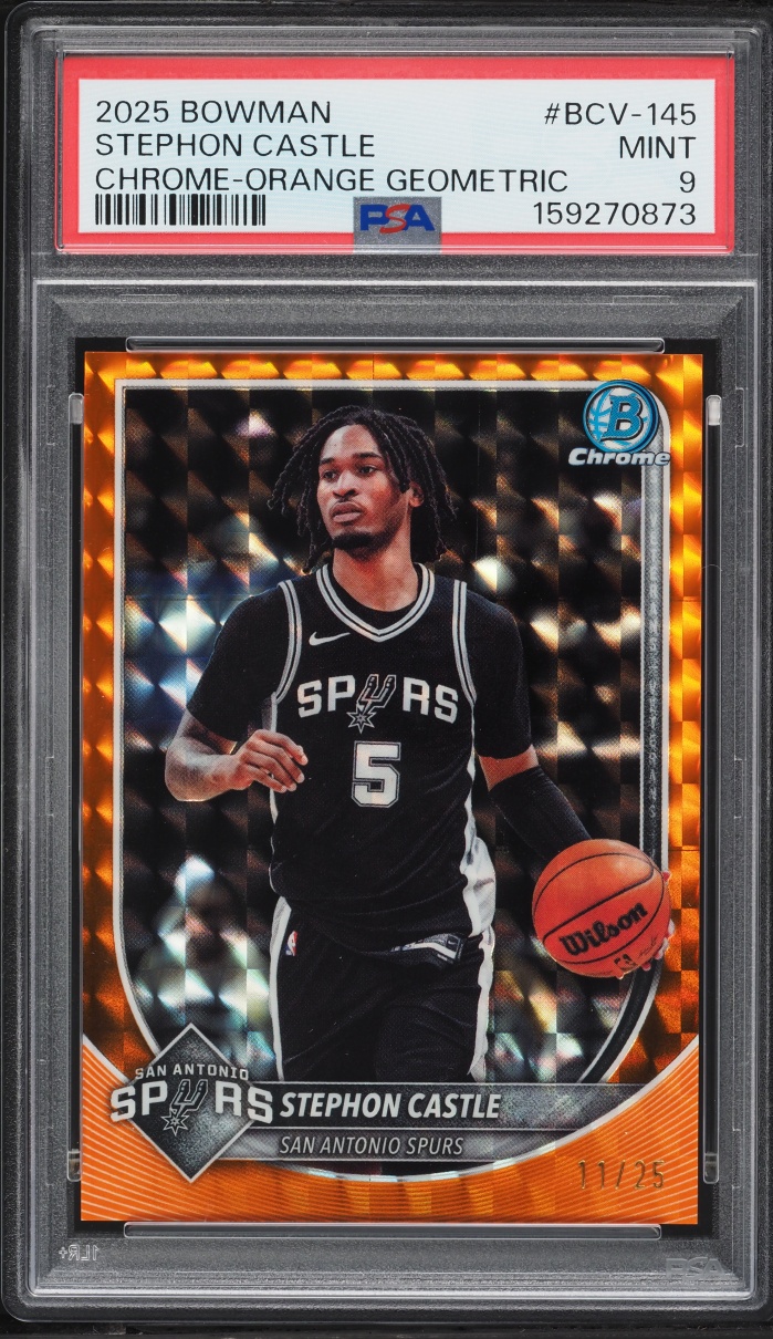 2025 Bowman Chrome Orange Geometric Stephon Castle /25 #BCV-145 PSA 9 MINT