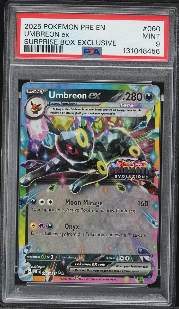 2025 Pokemon Scarlet & Violet Prismatic Evolutions Surprise Box Holo Umbreon EX #60 PSA 9 MINT