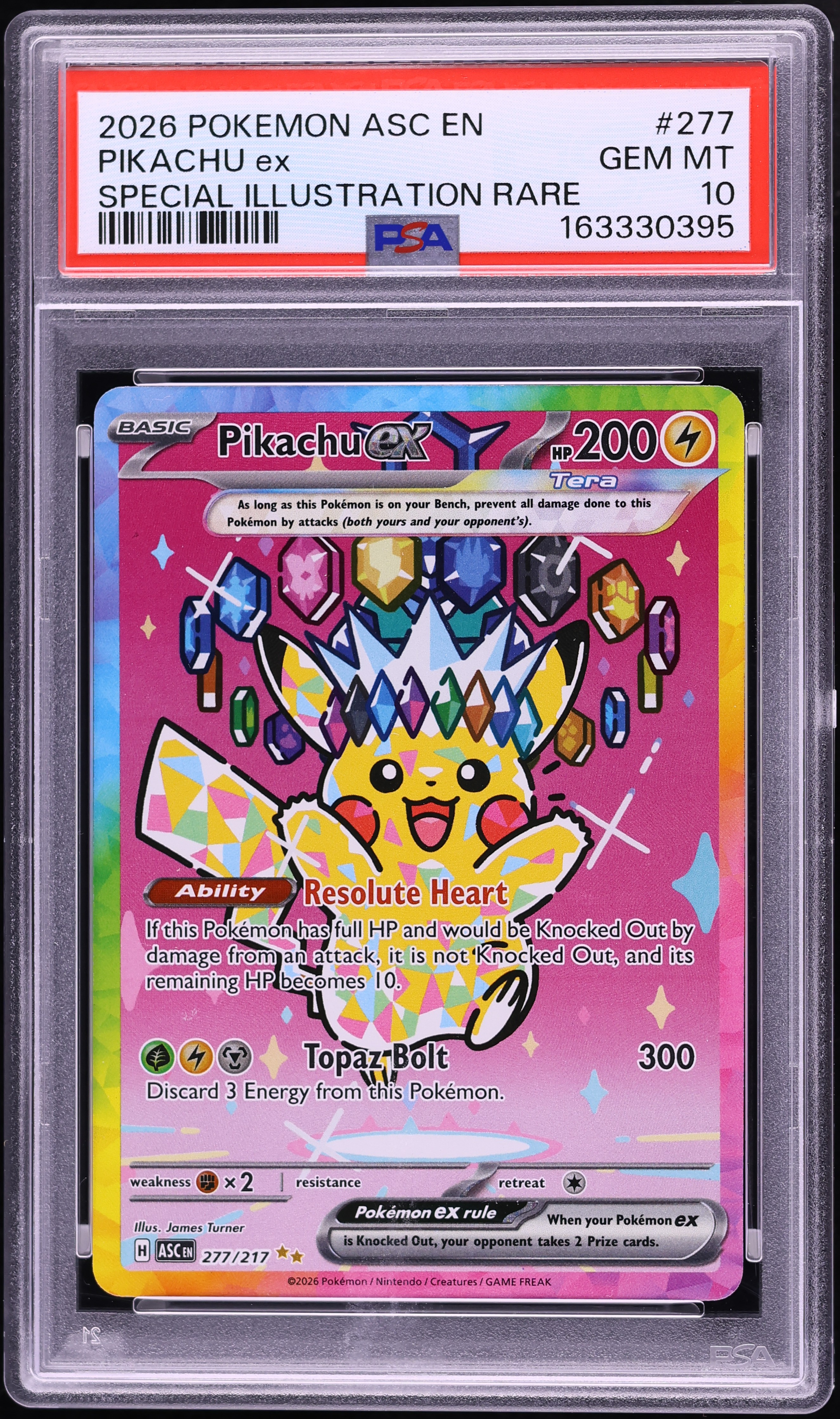 2026 Pokemon Mega Evolution Ascended Heroes SIR Pikachu Ex #277 PSA 10 GEM MINT