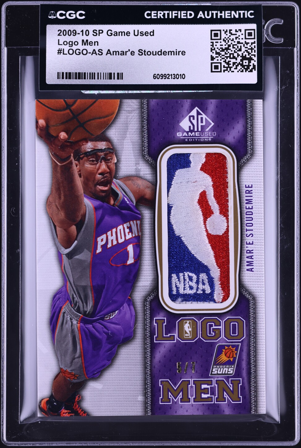 2009 SP Game Used Logo Men Amar'e Stoudemire LOGOMAN PATCH /7 #LOGO-AS CGC AUTH