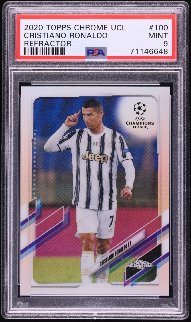 2020 Topps Chrome UEFA Refractor Cristiano Ronaldo #100 PSA 9 MINT