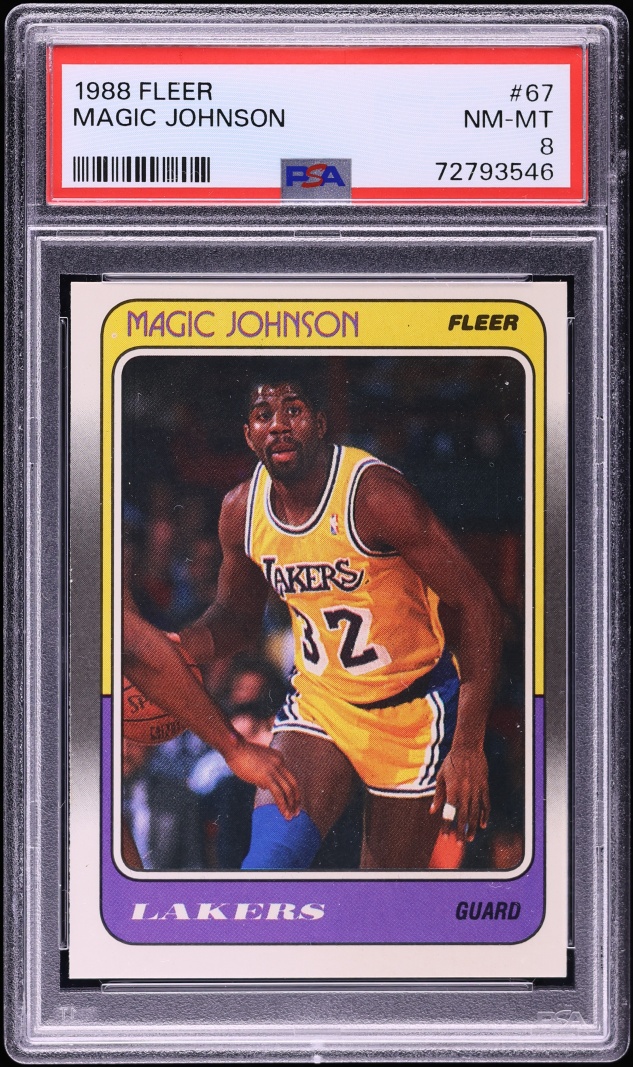 1988 Fleer Basketball Magic Johnson #67 PSA 8 NM-MT