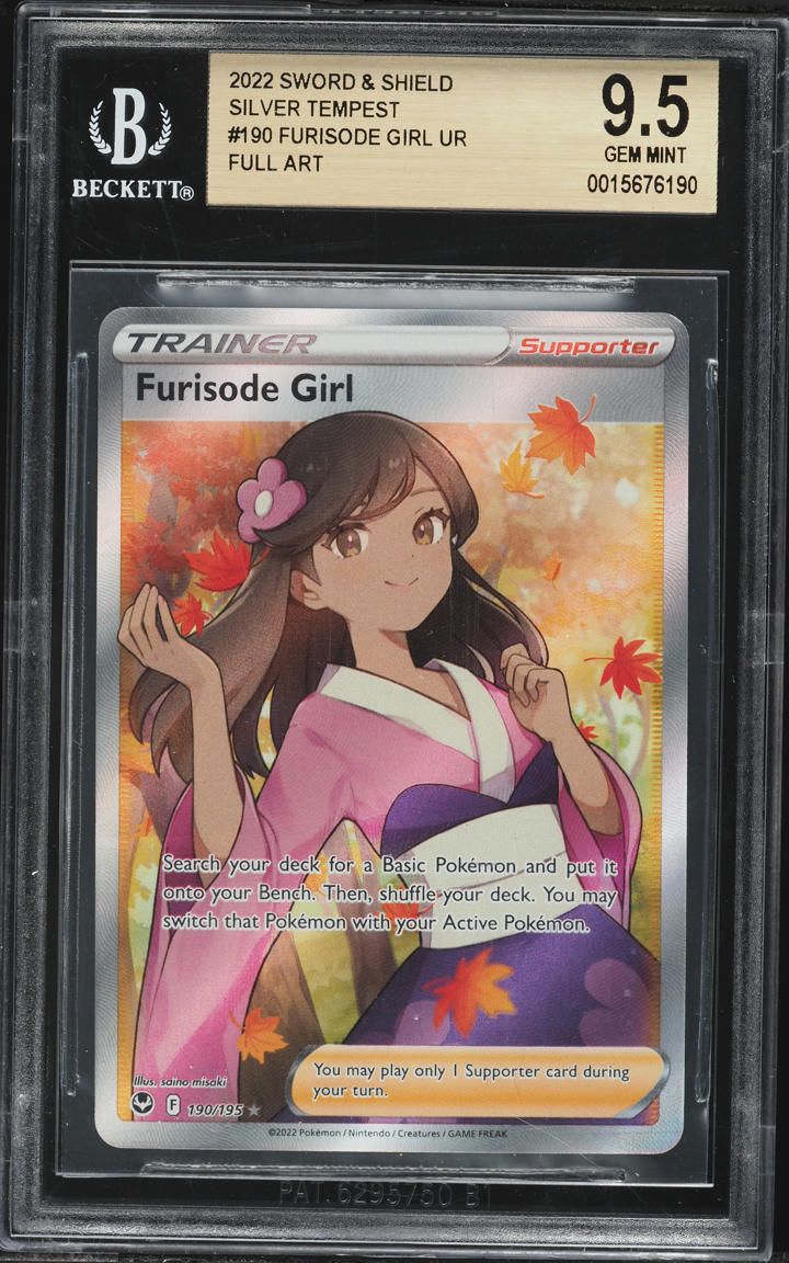 2022 Pokemon Sword & Shield Silver Tempest Full Art Furisode Girl #190 BGS 9.5 GEM MINT