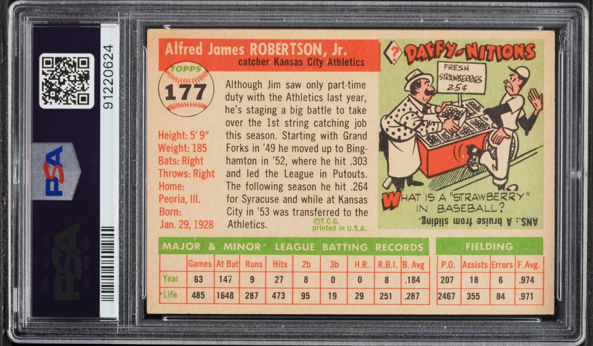 1955 Topps Jim Robertson #177 PSA 6 EXMT