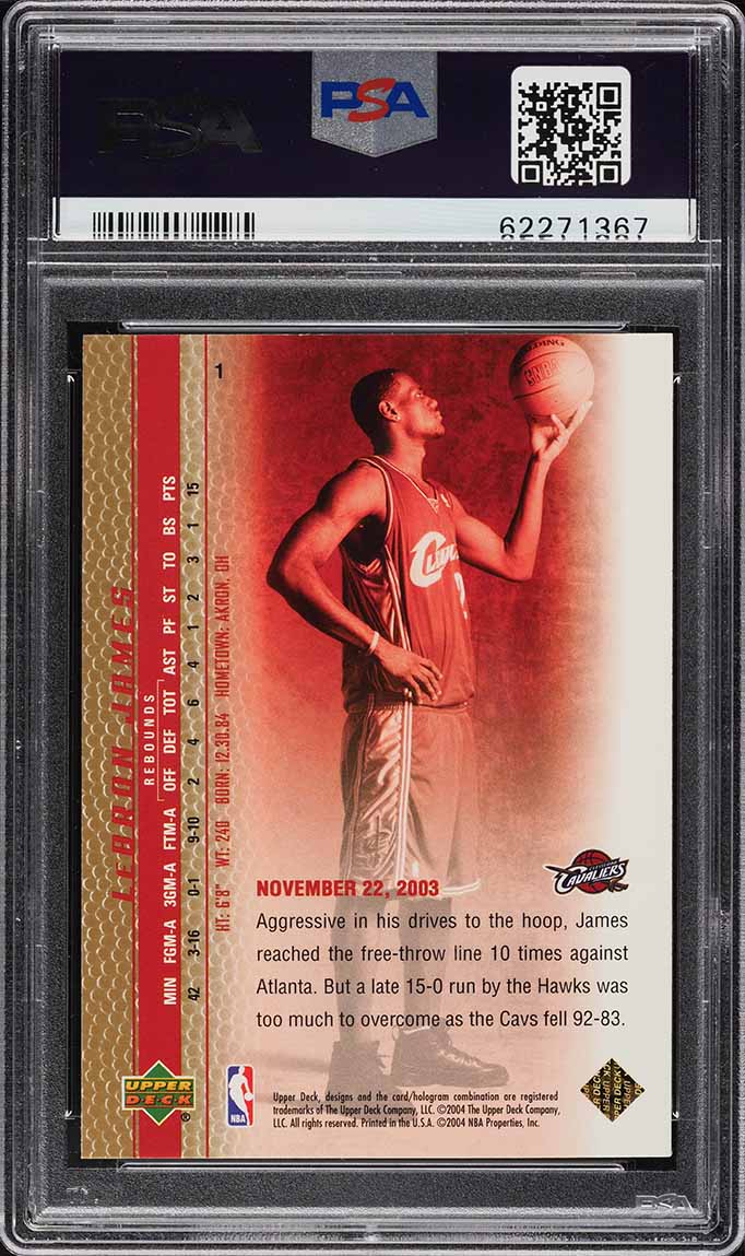 2003 Upper Deck Phenomenal Beginning Gold LeBron James ROOKIE #1 PSA 10 GEM MINT