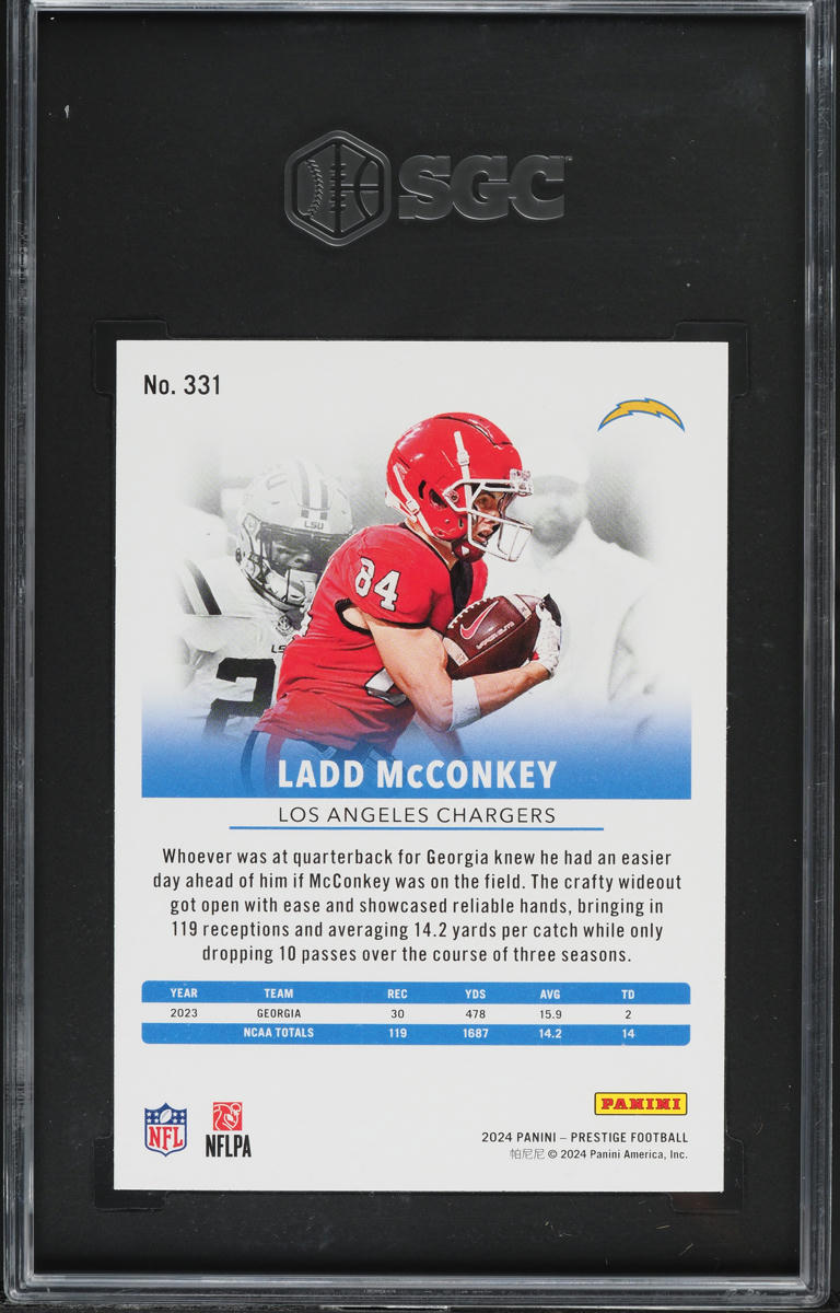 2024 Panini Prestige Ladd Mcconkey ROOKIE #331 SGC 10 PRISTINE