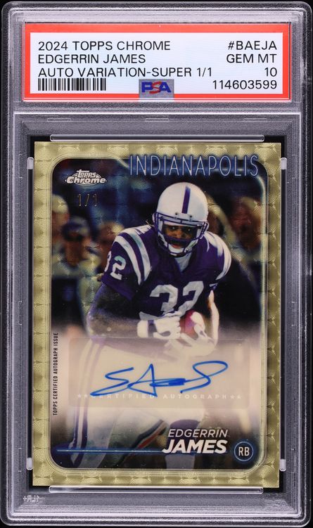 2024 Topps Chrome Variation Superfractor Edgerrin James AUTO 1/1 #BAE-JA PSA 10 GEM MINT