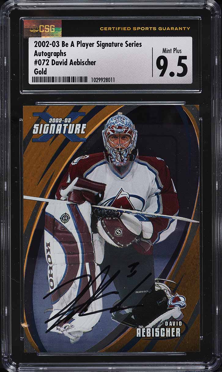 2002 Be A Player Signature Series Gold David Aebischer AUTO #72 CSG 9.5 MINT+