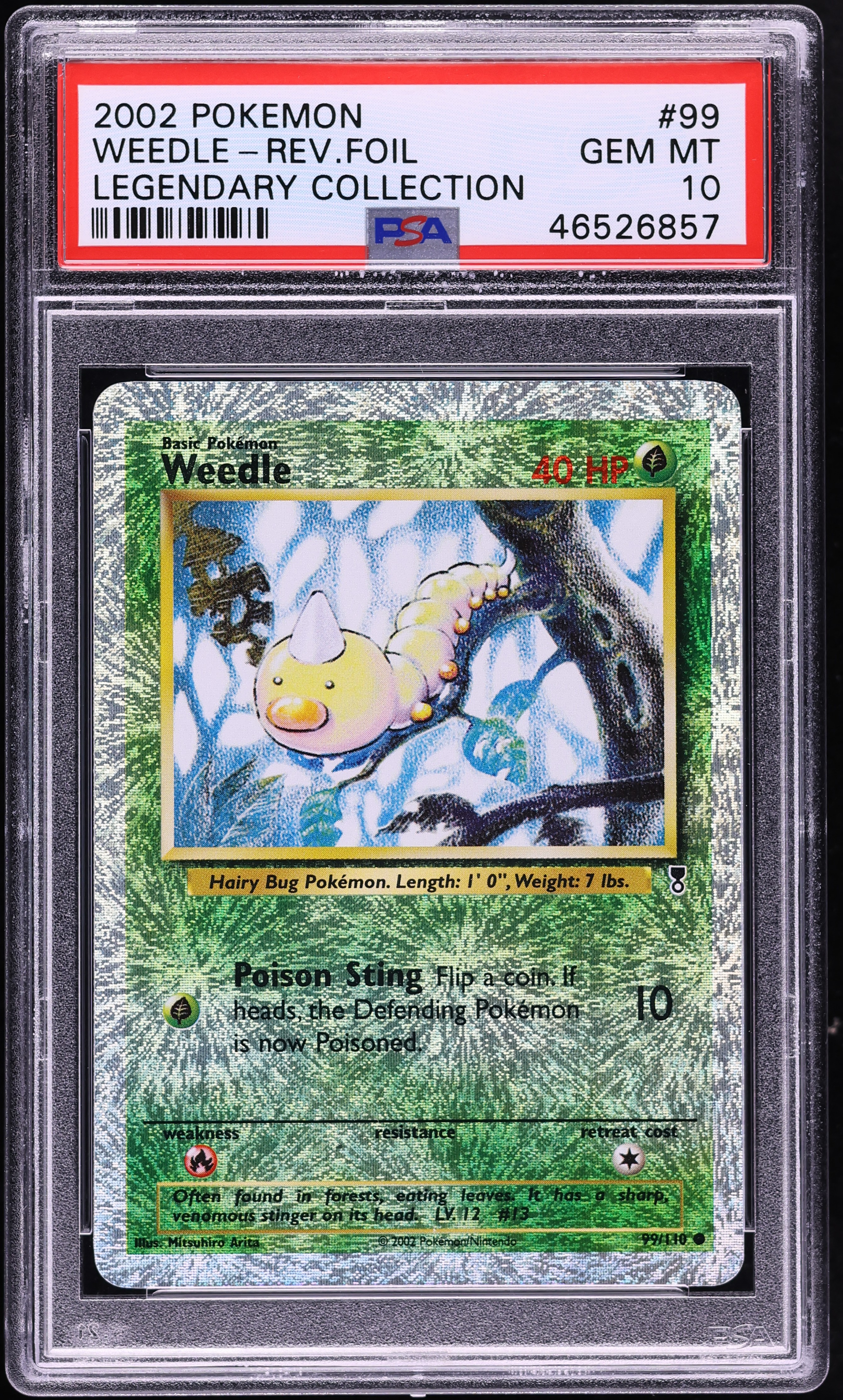 2002 Pokemon Legendary Collection Reverse Holo Weedle #99 PSA 10 GEM MINT