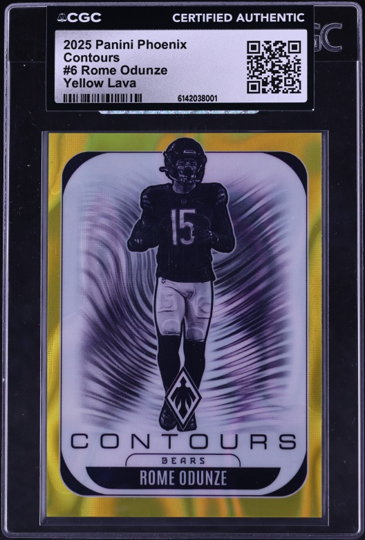 2025 Panini Phoenix Contours Yellow Lava Rome Odunze /99 #6 CGC