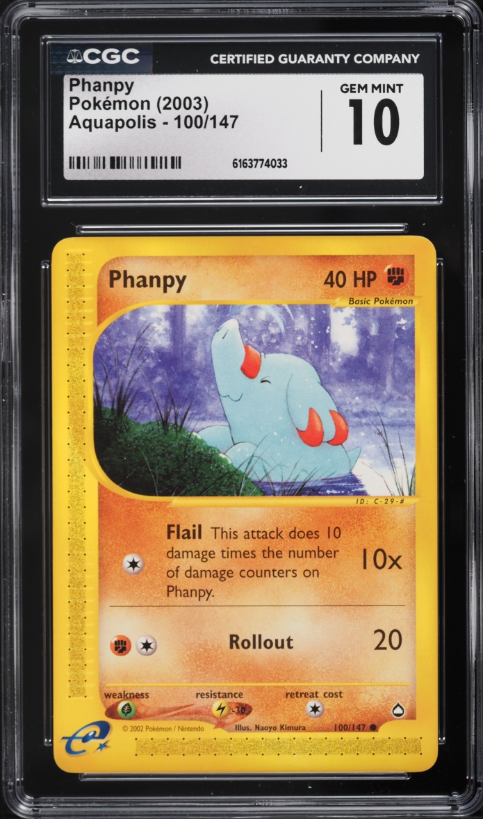 2003 Pokemon Aquapolis Phanpy #100 CGC 10 GEM MINT