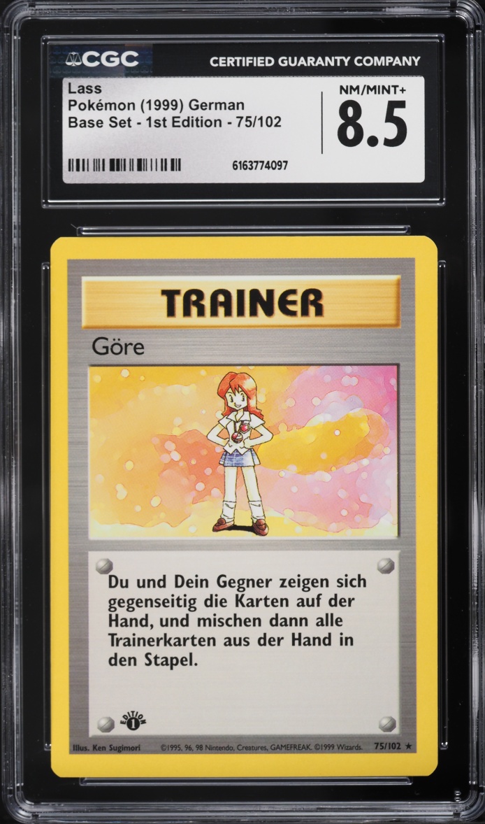 1999 Pokemon German Base Set 1st Edition Lass #75 CGC 8.5 NM-MT+