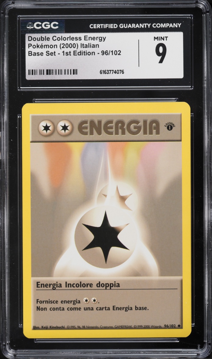 2000 Pokemon Italian Base Set 1st Edition Double Colorless Energy #96 CGC 9 MINT