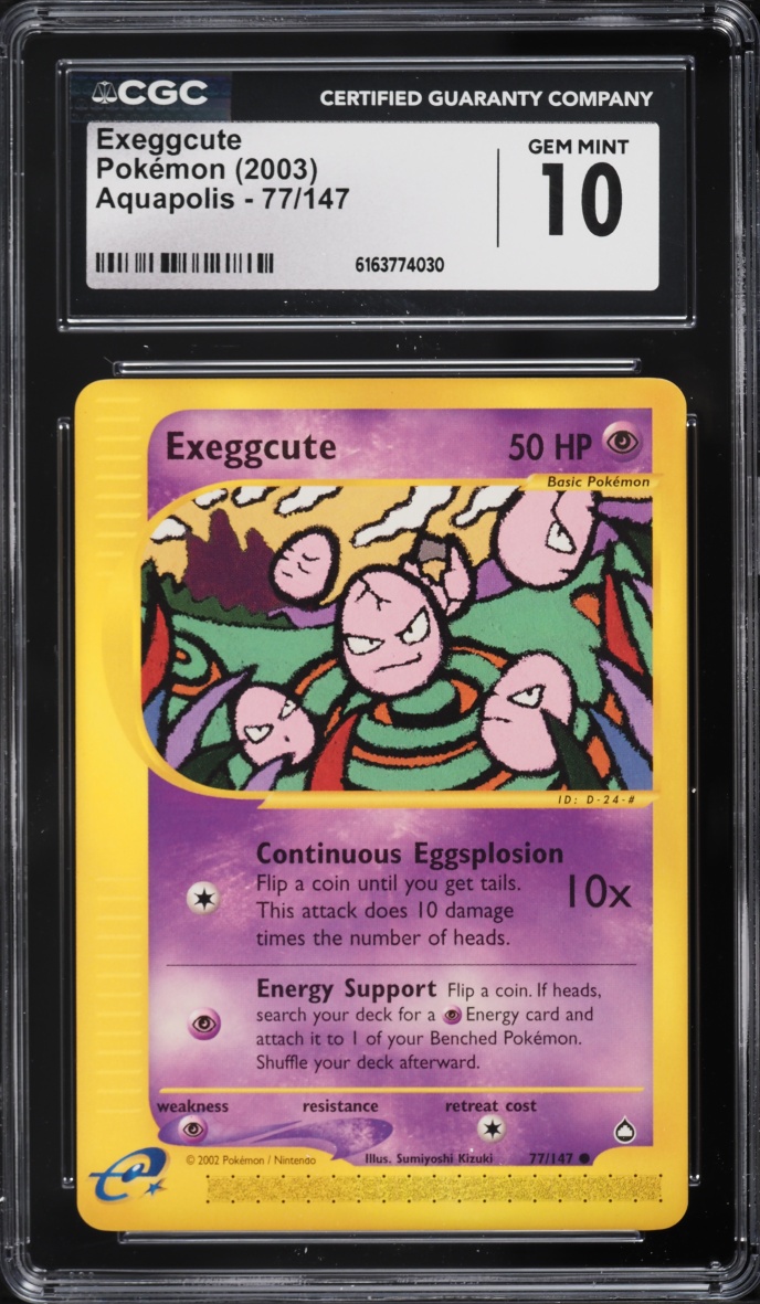 2003 Pokemon Aquapolis Exeggcute #77 CGC 10 GEM MINT