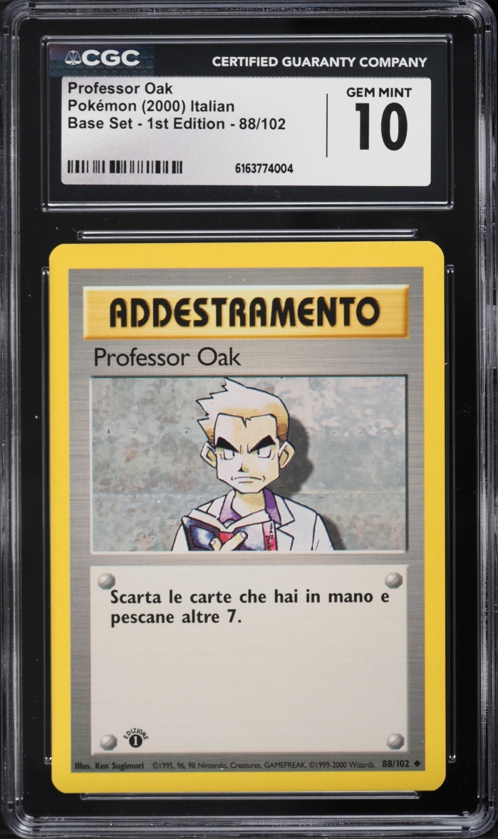2000 Pokemon Italian Base Set 1st Edition Professor Oak #88 CGC 10 GEM MINT