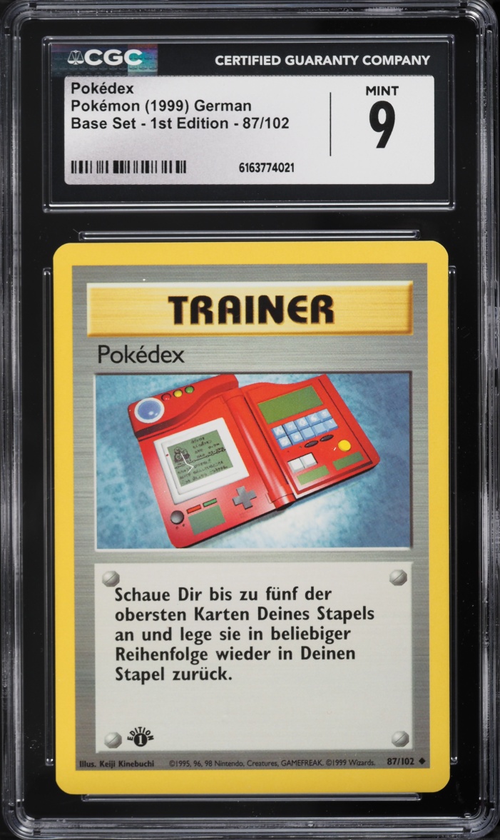1999 Pokemon German Base Set 1st Edition Pokedex #87 CGC 9 MINT