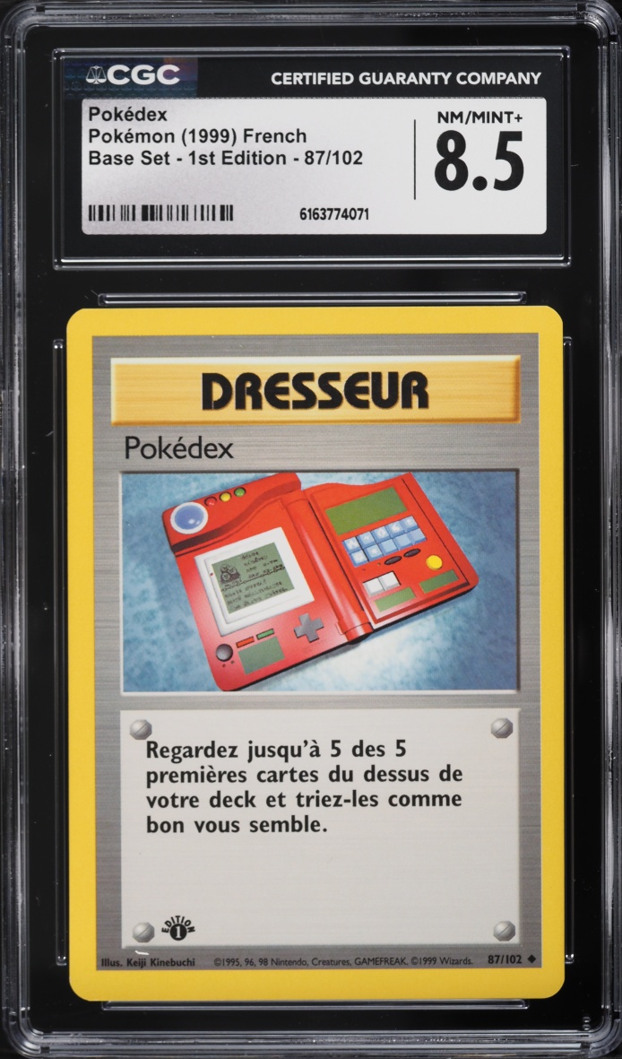 1999 Pokemon French Base Set 1st Edition Pokedex #87 CGC 8.5 NM-MT+