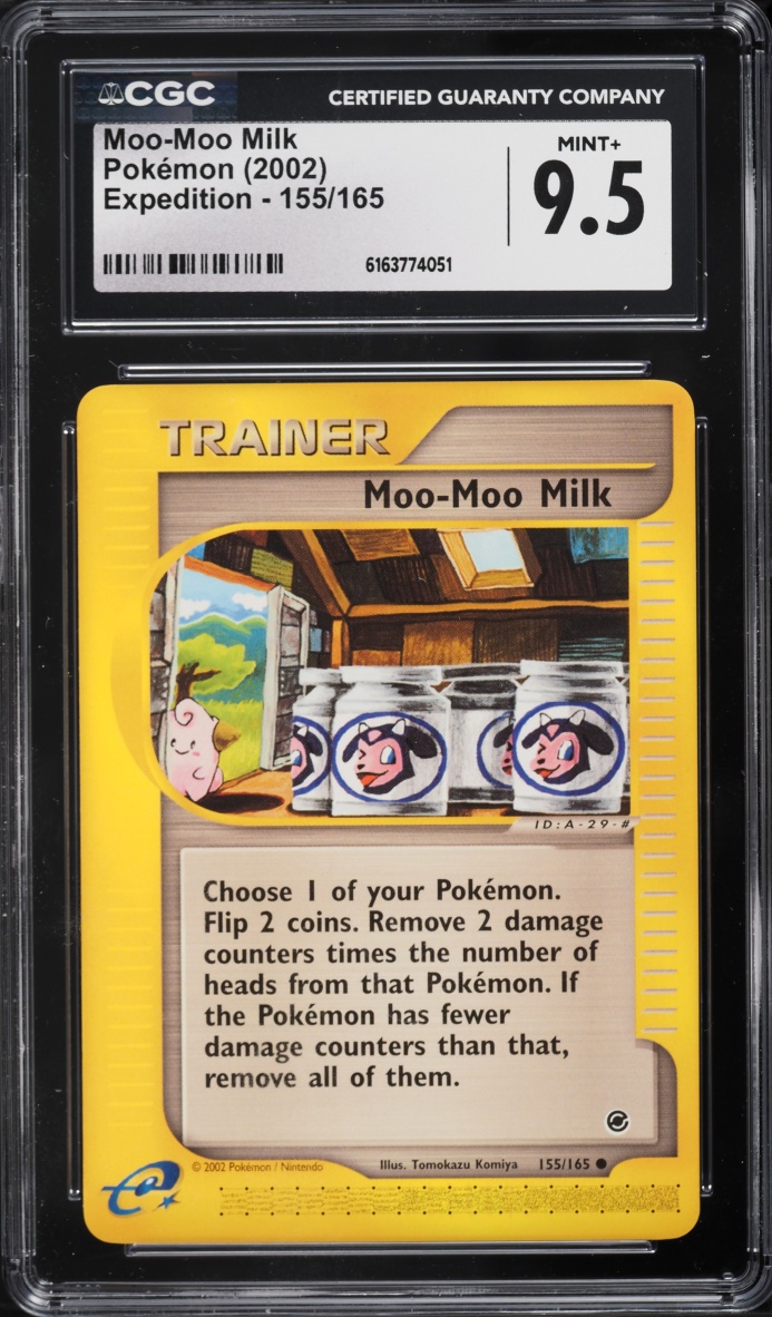 2002 Pokemon Expedition Base Set Moo-Moo Milk #155 CGC 9.5 MINT+