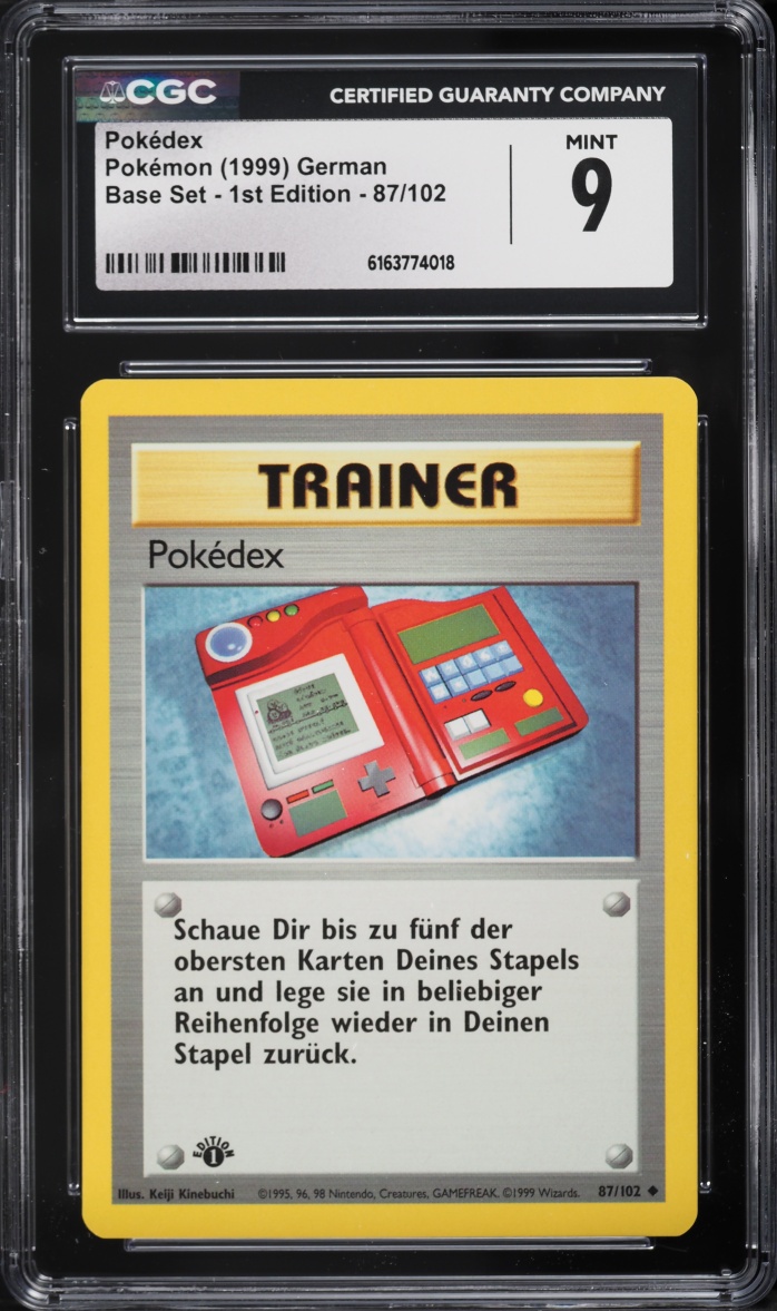 1999 Pokemon German Base Set 1st Edition Pokedex #87 CGC 9 MINT