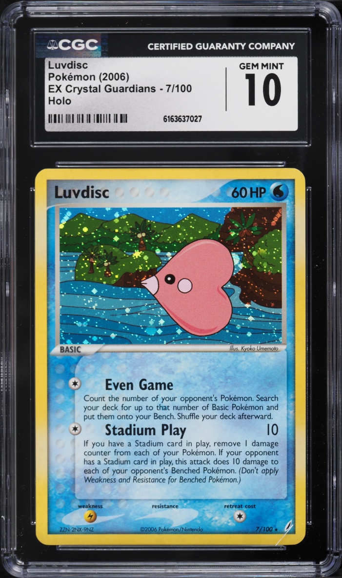 2006 Pokemon EX Crystal Guardians Holo Luvdisc #7 CGC 10 GEM MINT
