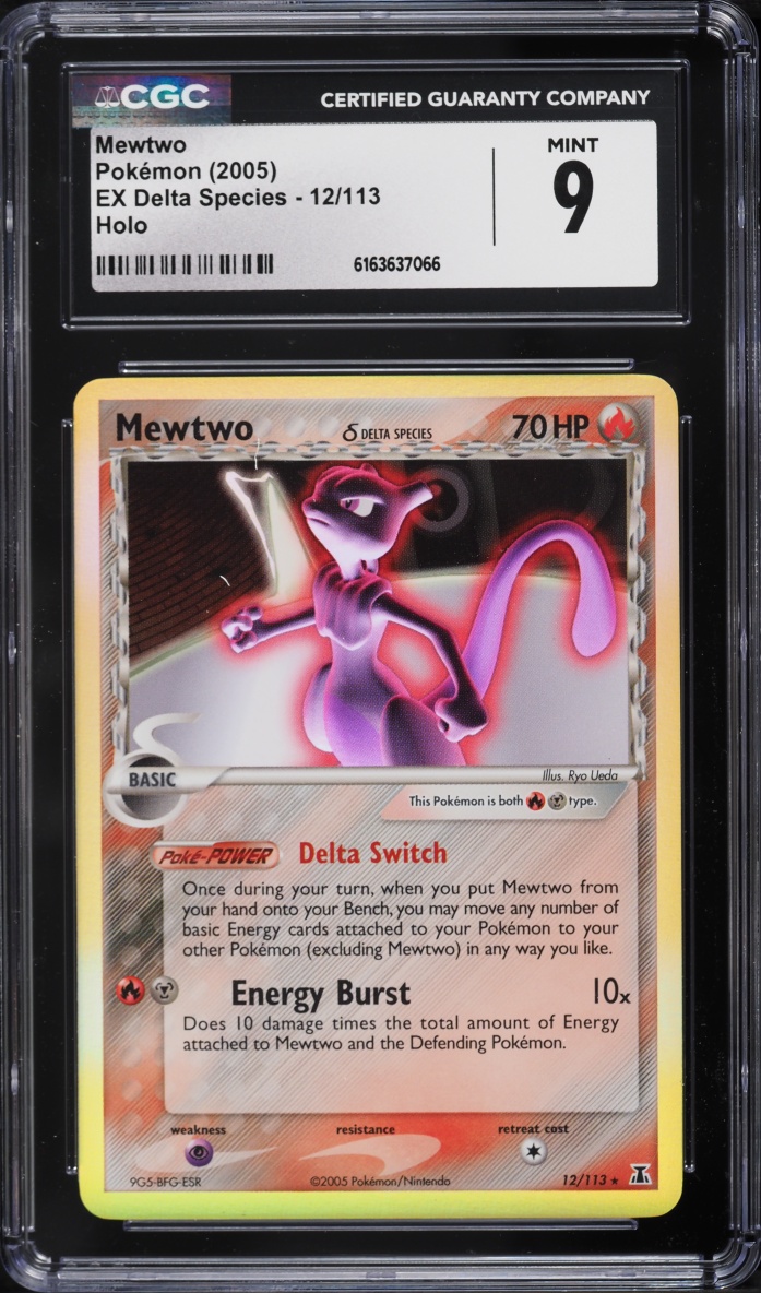 2005 Pokemon EX Delta Species Holo Mewtwo #12 CGC 9 MINT