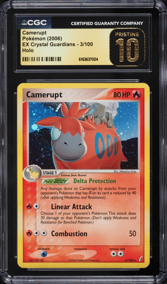 2006 Pokemon EX Crystal Guardians Holo Camerupt #3 CGC 10 PRISTINE