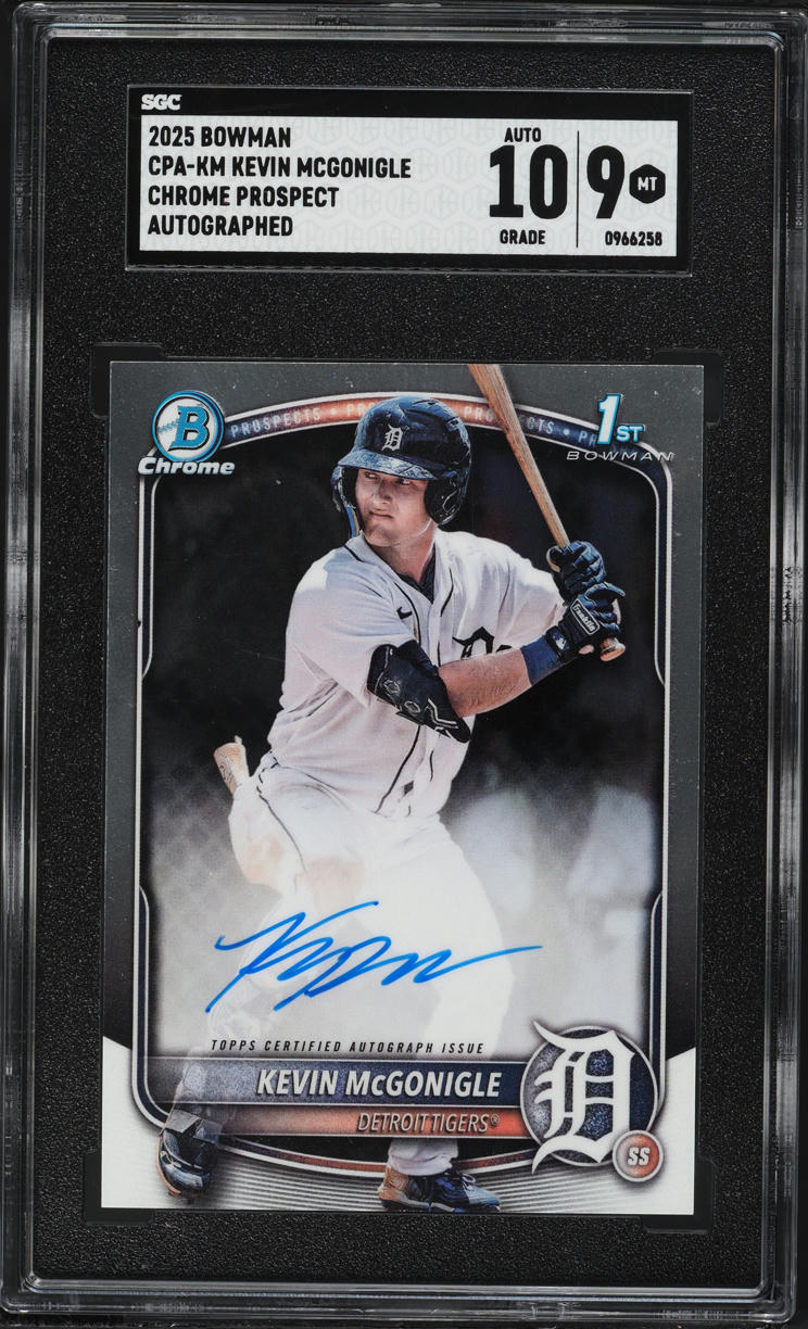 2025 Bowman Chrome Kevin McGonigle PROSPECT AUTO #CPA-KM SGC 9 MINT