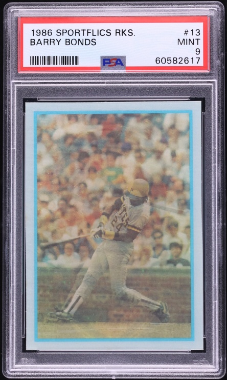 1986 Sportflics Barry Bonds ROOKIE #13 PSA 9 MINT