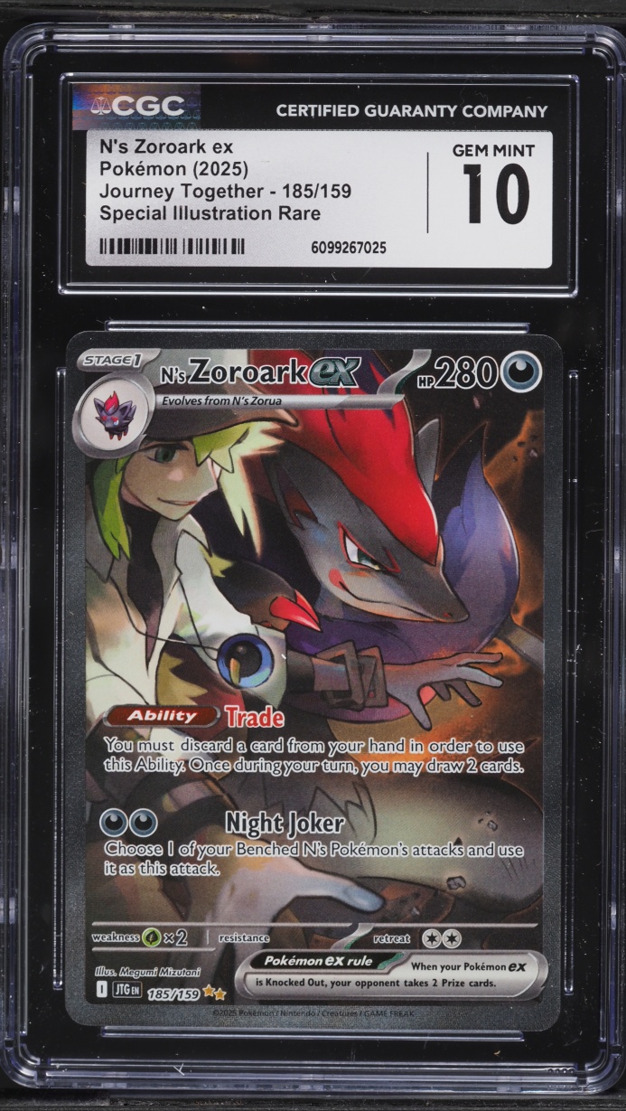 2025 Pokemon Scarlet & Violet Journey Together SIR N's Zoroark ex #185 CGC 10 GEM MINT