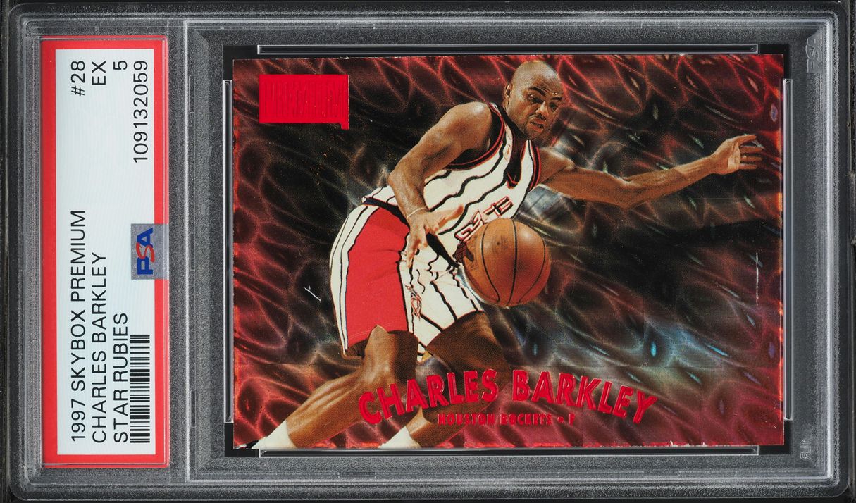 1997 Skybox Premium Star Rubies Charles Barkley /50 #28 PSA 5 EX