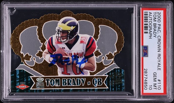 2000 Pacific Crown Royale Tom Brady ROOKIE AUTO #110 PSA 10 GEM MINT - Photo 1