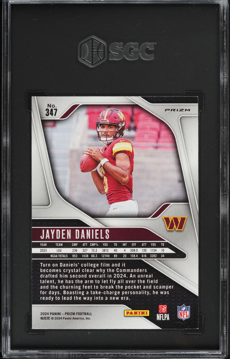 2024 Panini Prizm Disco Jayden Daniels ROOKIE #347 SGC 9.5 MINT+