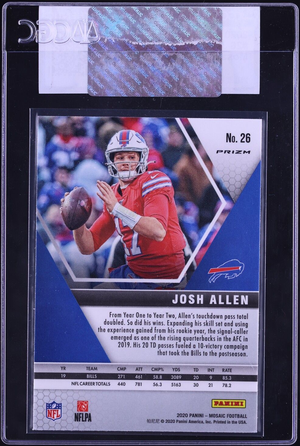 2020 Panini Mosaic Prizm Josh Allen #26 CGC AUTH