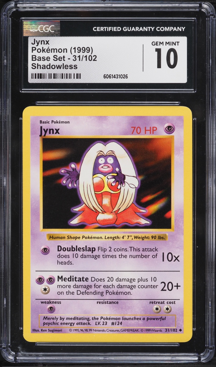 1999 Pokemon Base Set Shadowless Jynx #31 CGC 10 GEM MINT