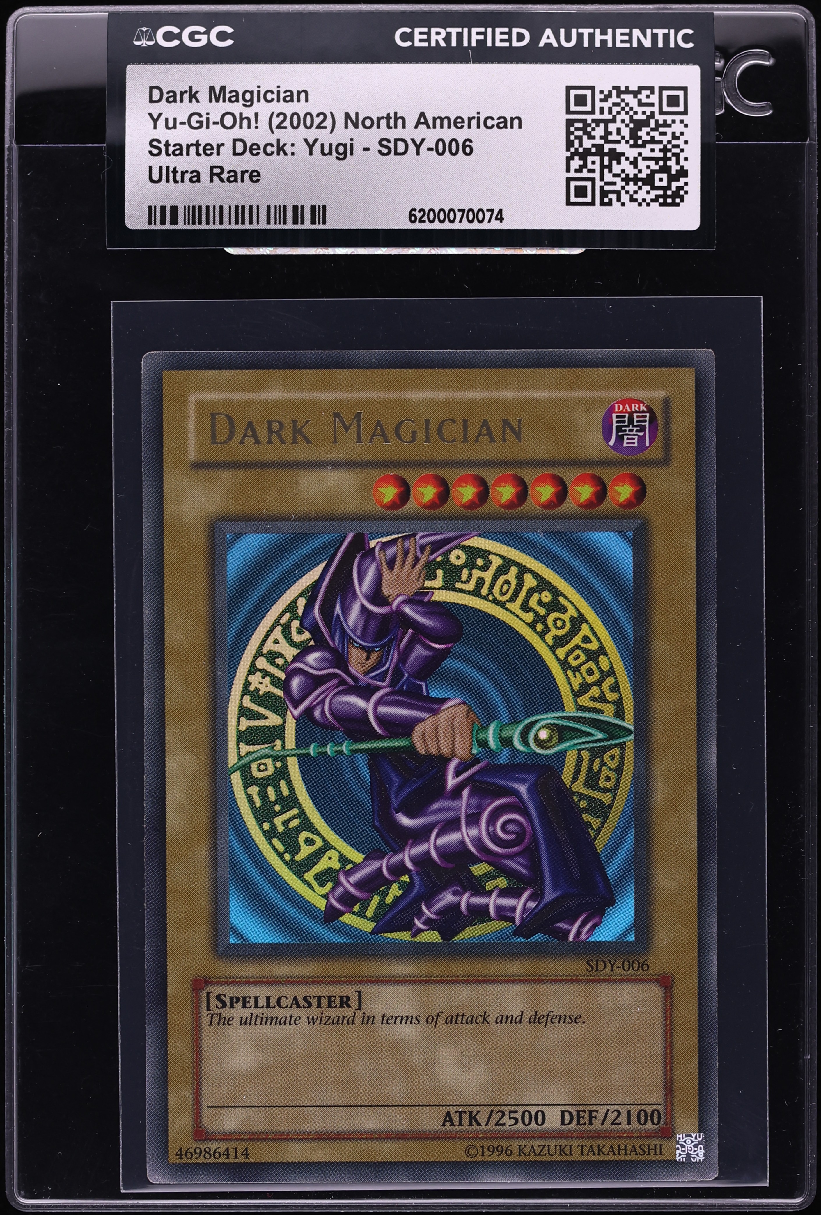 2002 Yu-Gi-Oh! Starter Deck Yugi Ultra Rare Dark Magician #SDY-006 CGC AUTH