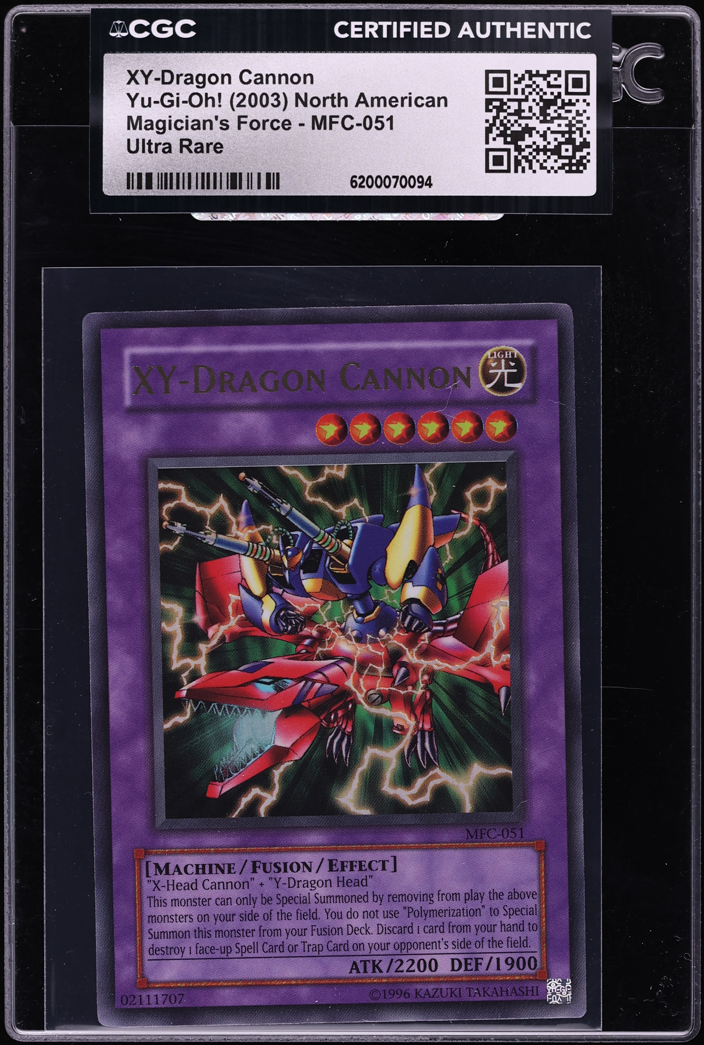 2003 Yu-Gi-Oh! Magician's Force Ultra Rare XY-Dragon Cannon #MFC-051 CGC AUTH