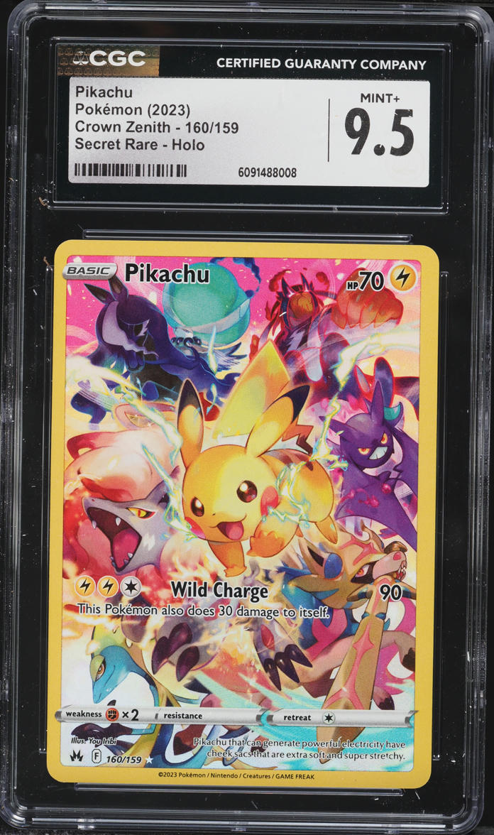 2023 Pokemon Sword & Shield Crown Zenith Full Art Pikachu #160 CGC 9.5 MINT+