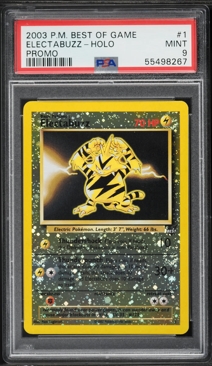 2003 Pokemon Best Of Game Promo Reverse Holo Electabuzz #1 PSA 9 MINT