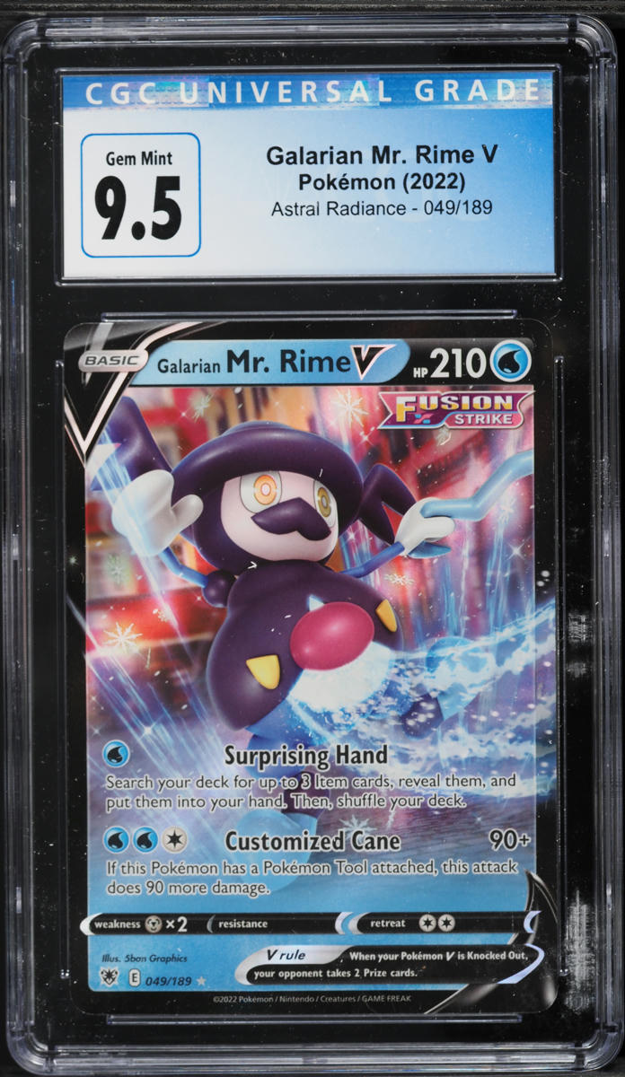 2022 Pokemon Sword & Shield Astral Radiance Full Art Galarian Mr. Rime V #49 CGC 9.5 GEM MINT