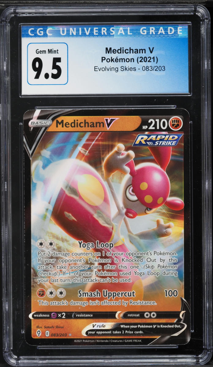 2021 Pokemon Sword & Shield Evolving Skies Medicham V #83 CGC 9.5 GEM MINT