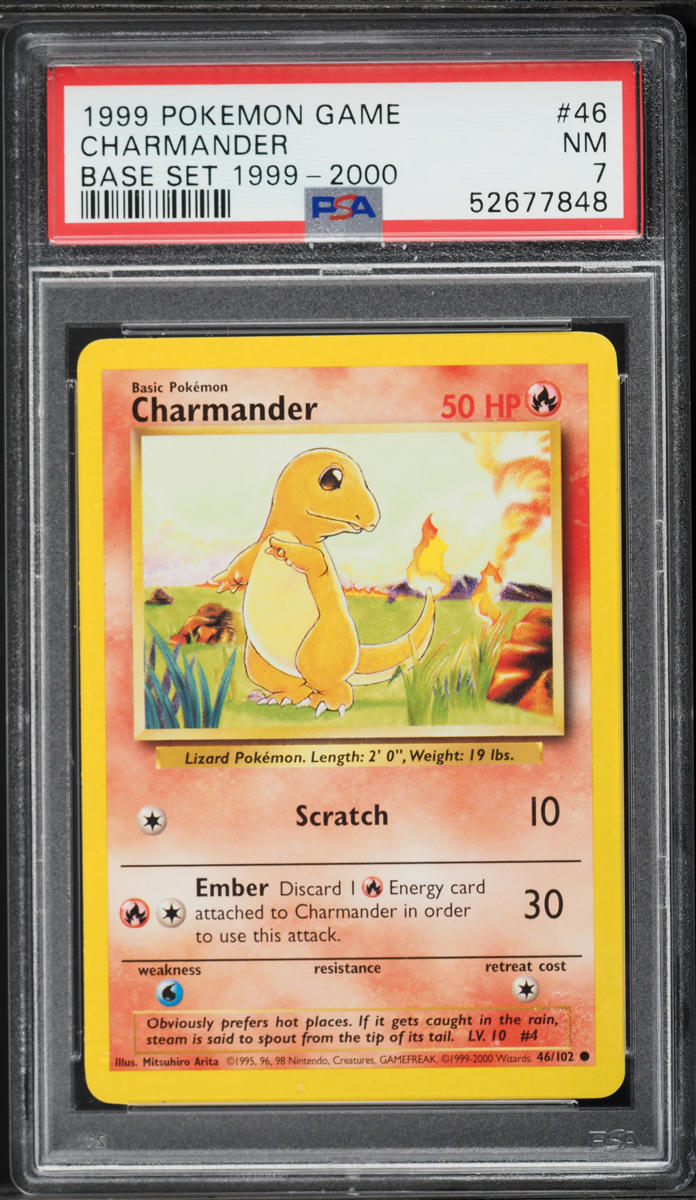 1999-2000 Pokemon Base Set Charmander #46 PSA 7 NRMT