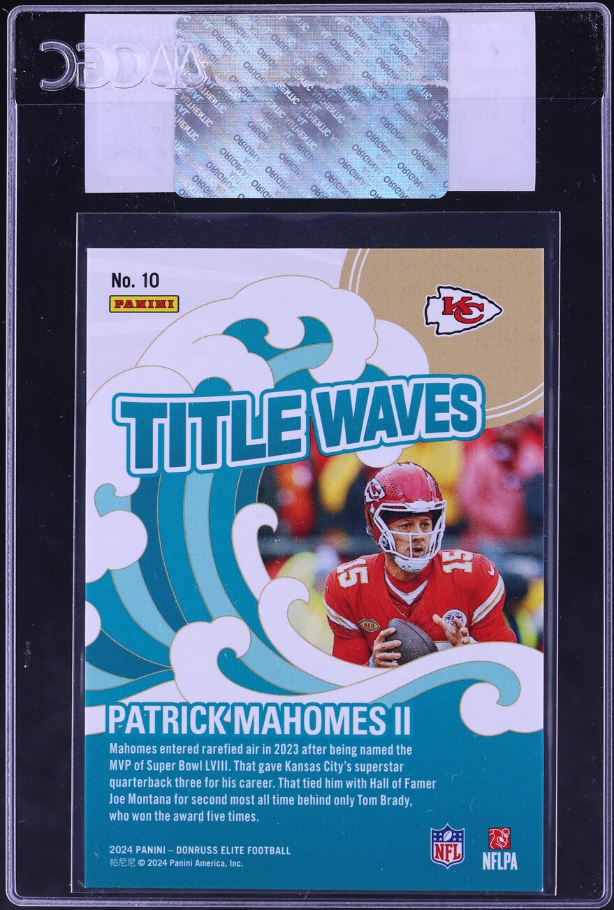 2024 Donruss Elite Title Waves Patrick Mahomes II /349 #10 CGC AUTH