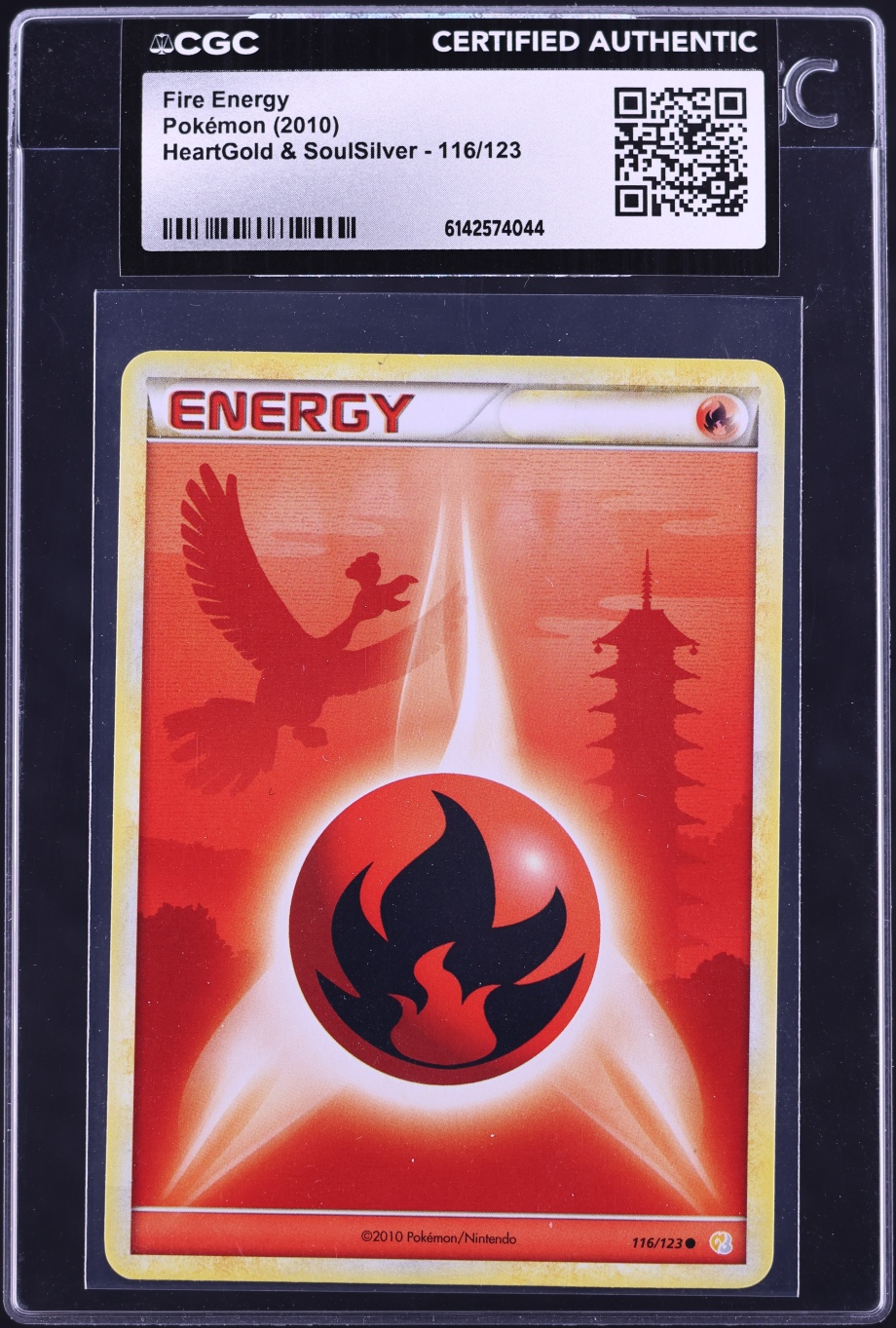 2010 Pokemon HeartGold & SoulSilver Fire Energy #116 CGC AUTH