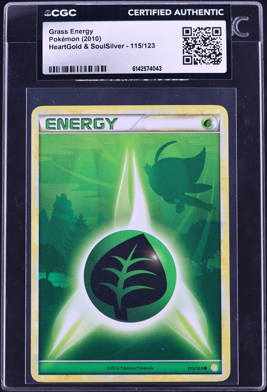 2010 Pokemon HeartGold & SoulSilver Grass Energy #115 CGC AUTH