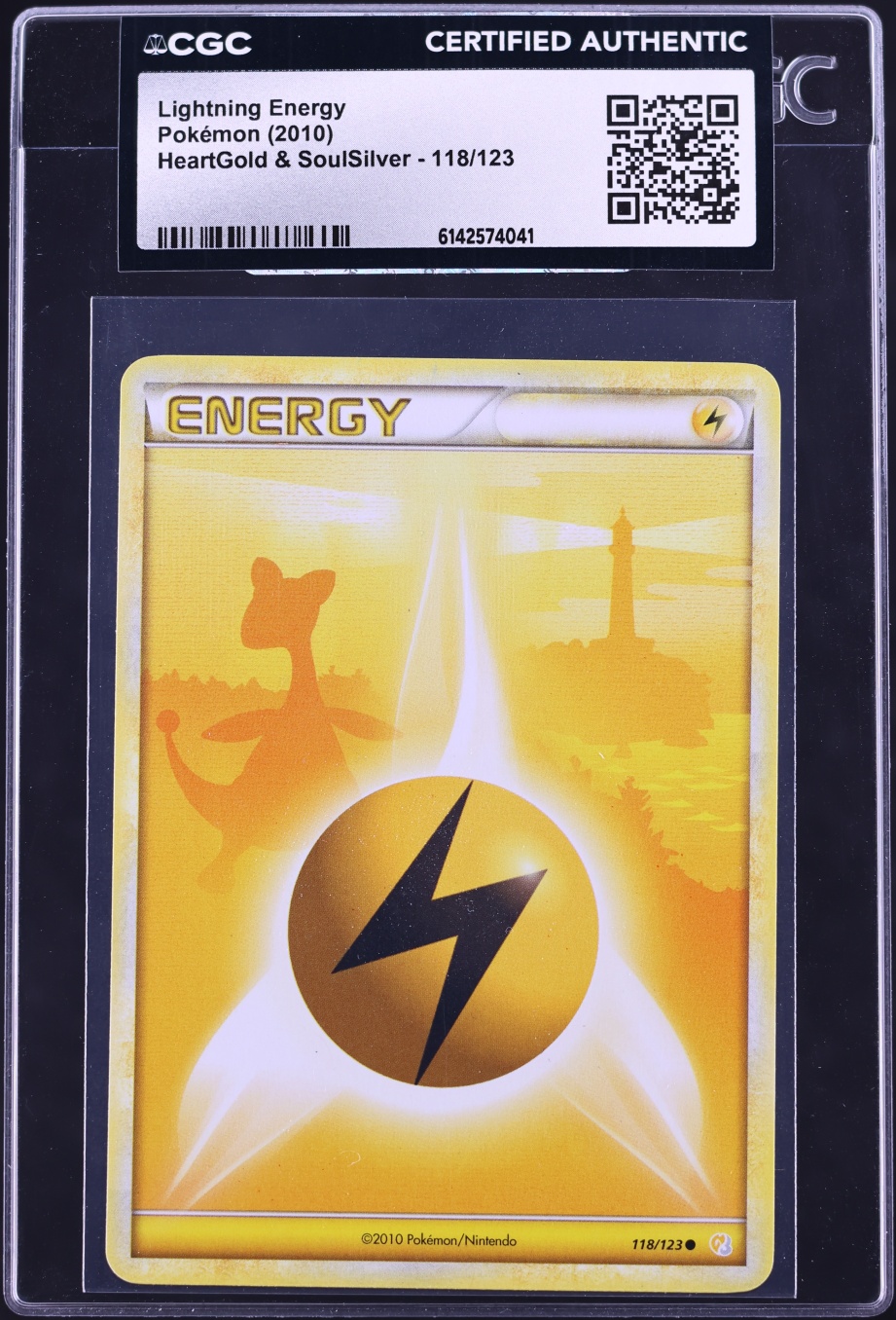 2010 Pokemon HeartGold & SoulSilver Lightning Energy #118 CGC AUTH