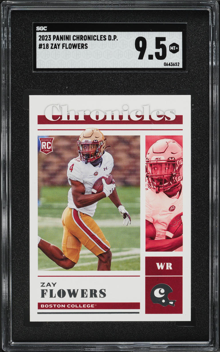 2023 Panini Chronicles Draft Zay Flowers ROOKIE #18 SGC 9.5 MINT+