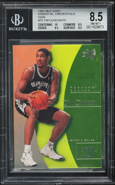 1997 Metal Universe Tim Duncan ROOKIE #66 PSA 7 NRMT on Fanatics