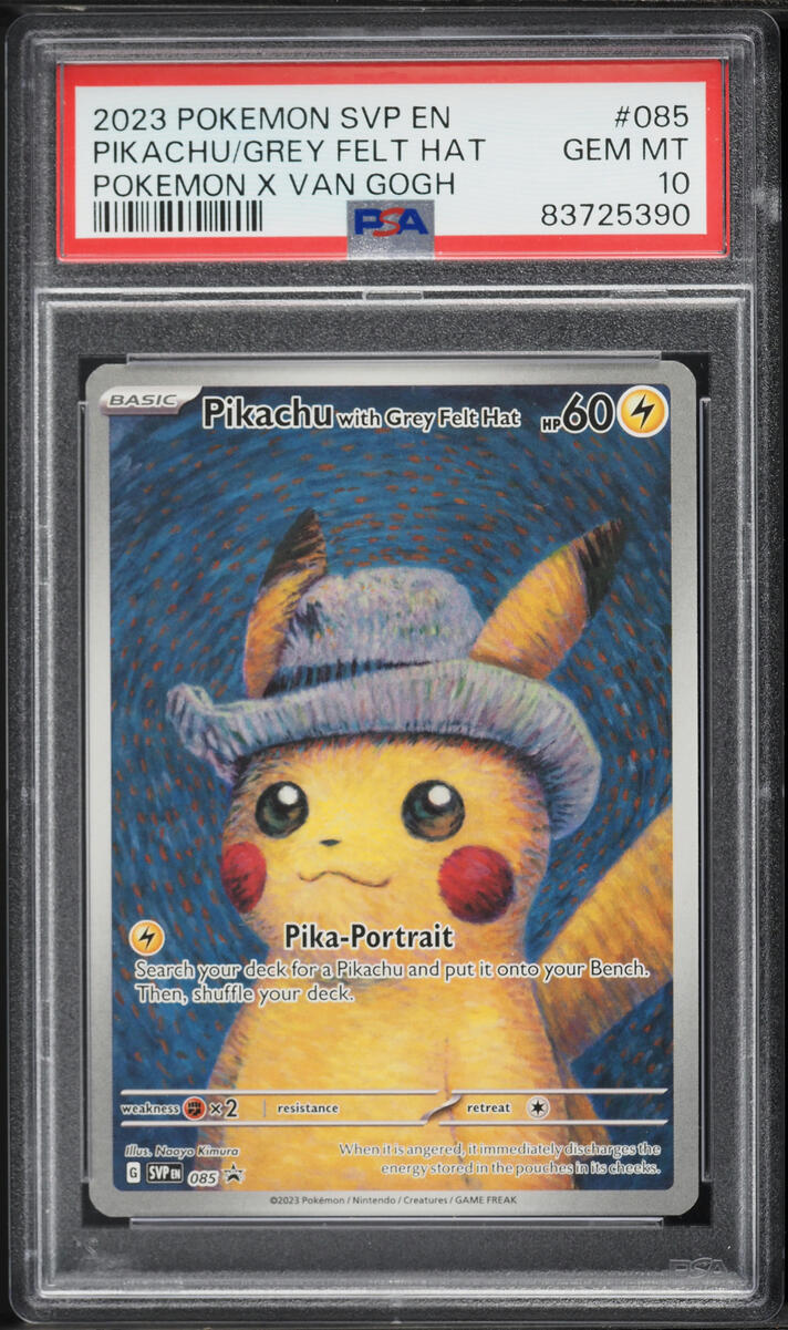 2023 Pokemon Scarlet & Violet Promo Van Gogh Pikachu With Grey Felt Hat #85 PSA 10 GEM MINT