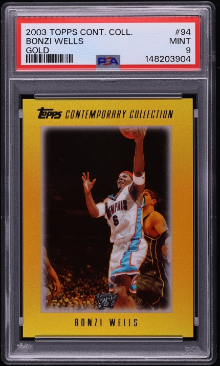 2003 Topps Contemporary Collection Gold Bonzi Wells /25 #94 PSA 9 MINT